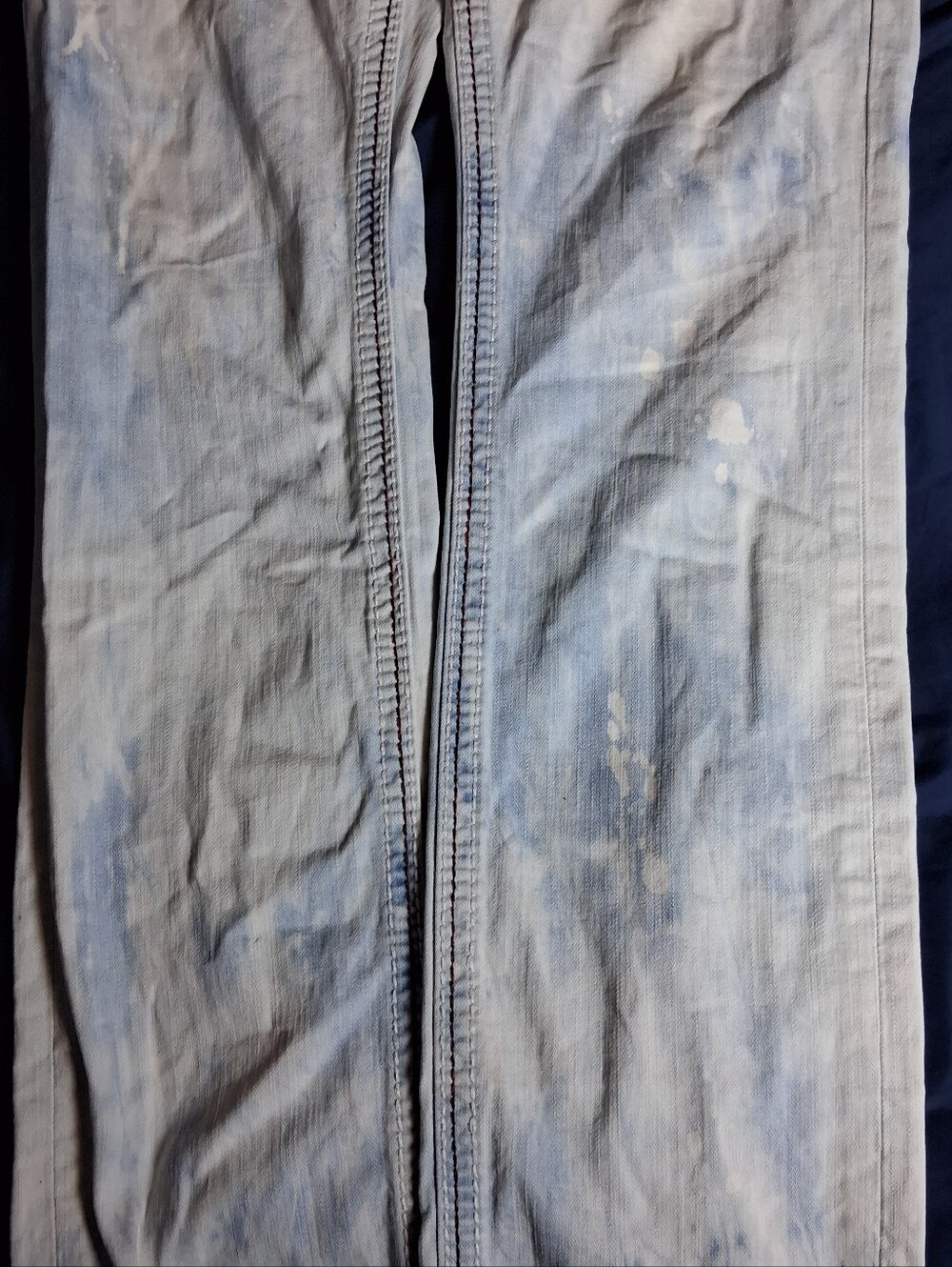 Men's Rock Revival Alternative Straight Jeans –Size 34/34 Distressed Acid Wash - Picture 5 of 11